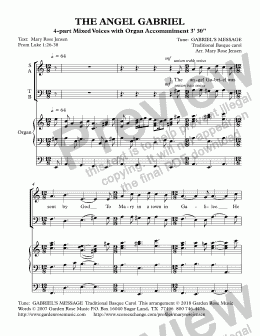 page one of The Angel Gabriel  (GABRIEL'S MESSAGE) Choir with Organ Accompaniment