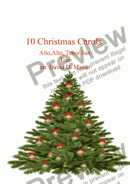 page one of 10 Christmas Carols,   Alto,Alto, Tenor Sax Trio