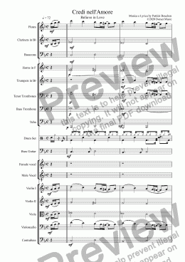 page one of Credi nell'Amore (Believe in Love) for Vocal Duet and Orchestra