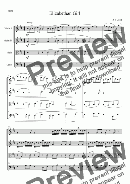 page one of Elizabethan Girl (classical-style string quartet)