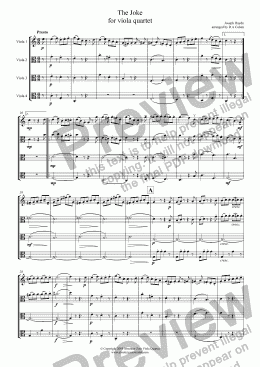 page one of Haydn - THE JOKE - for viola quartet