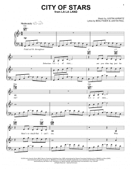 page one of City Of Stars (from La La Land) (Piano, Vocal & Guitar Chords (Right-Hand Melody))