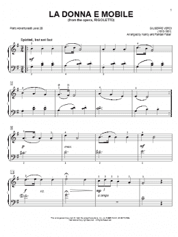 page one of La Donna E Mobile (Piano Adventures)