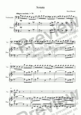 page one of Cello Sonata