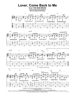 page one of Lover, Come Back To Me (Solo Guitar)