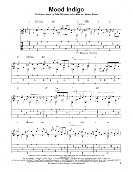 page one of Mood Indigo (Solo Guitar)