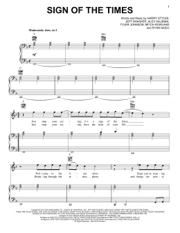 page one of Sign Of The Times (Vocal Pro + Piano/Guitar)