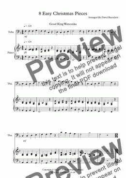 page one of 8 Easy Christmas Pieces for Tuba and Piano