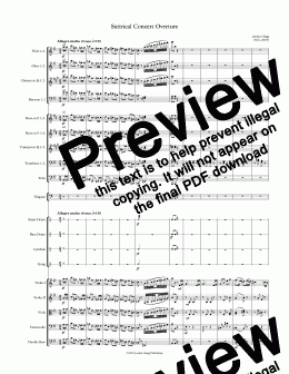 page one of Satirical Concert Overture - Score and parts