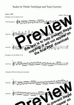 page one of Scales In Thirds Technique and Tone Exersise