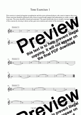 page one of Tone Exercises 1-5