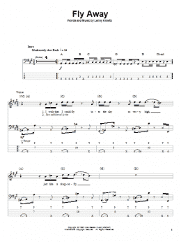 page one of Fly Away (Bass Guitar Tab)