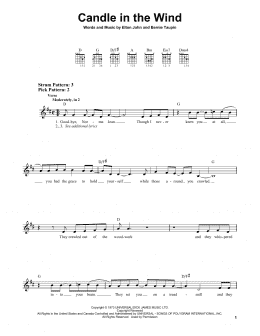 page one of Candle In The Wind (Easy Guitar)