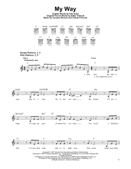 page one of My Way (Easy Guitar)