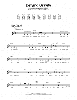 page one of Defying Gravity (from Wicked) (Easy Guitar)