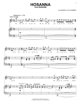 page one of Hosanna (Piano, Vocal & Guitar Chords (Right-Hand Melody))