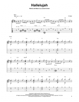 page one of Hallelujah (Solo Guitar)