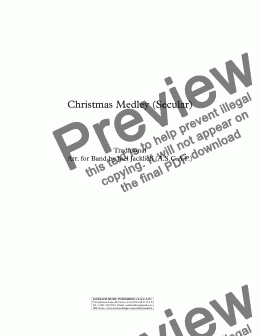 page one of Christmas Medley No.1 - Here We Come A-Wassailing,  Jingle Bells,  Up on the House Top,  Jolly Old St. Nicholas,  We Wish You a Merry Christmas