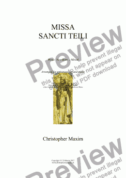 page one of MISSA SANCTI TEILI (New Roman Missal Arranged  / Unison Voices & Piano)