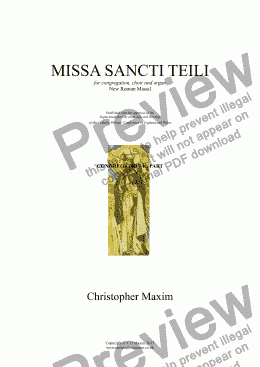 page one of MISSA SANCTI TEILI (New Roman Missal) CONGREGATION CARD