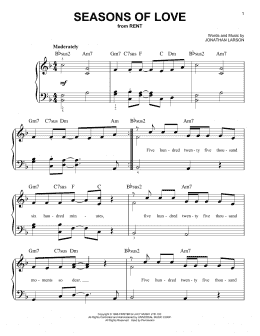 page one of Seasons Of Love (from Rent) (Easy Piano)