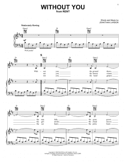 page one of Without You (Piano, Vocal & Guitar Chords (Right-Hand Melody))