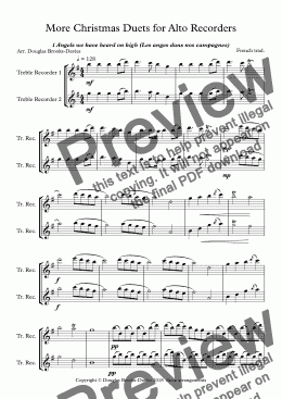 page one of Brooks-Davies, Douglas (arr.) : More Christmas Carol Duets for Alto Recorders