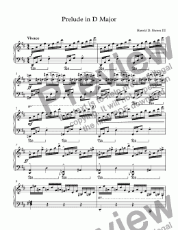 page one of Prelude in D Major