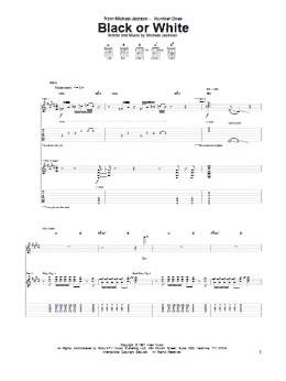 page one of Black Or White (Guitar Tab)