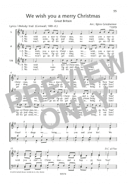 page one of We Wish You A Merry Christmas (SATB Choir)