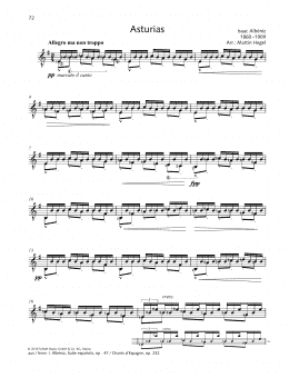 page one of Asturias (Solo Guitar)