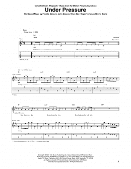 page one of Under Pressure (Guitar Tab)