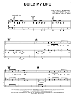 page one of Build My Life (Piano, Vocal & Guitar Chords (Right-Hand Melody))