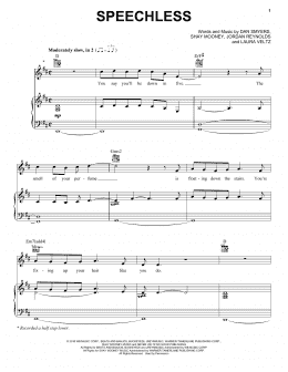 page one of Speechless (Piano, Vocal & Guitar Chords (Right-Hand Melody))