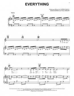 page one of Everything (Piano, Vocal & Guitar Chords (Right-Hand Melody))