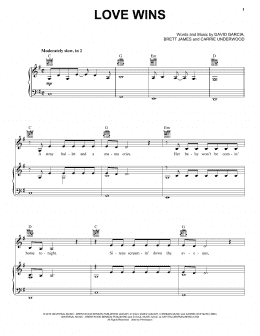 page one of Love Wins (Piano, Vocal & Guitar Chords (Right-Hand Melody))