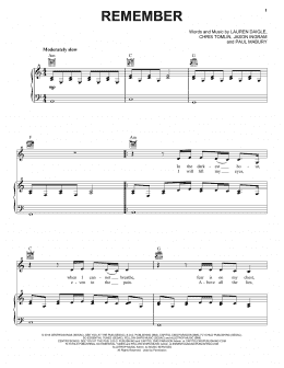 page one of Remember (Piano, Vocal & Guitar Chords (Right-Hand Melody))