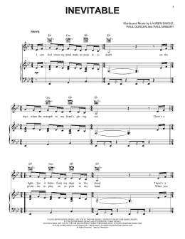 page one of Inevitable (Piano, Vocal & Guitar Chords (Right-Hand Melody))