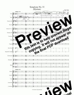 page one of Symphony No 33 (Elysium) - Score and parts