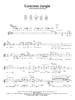 page one of Concrete Jungle (Easy Guitar)