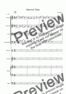 page one of Harvest Time For Orchestra