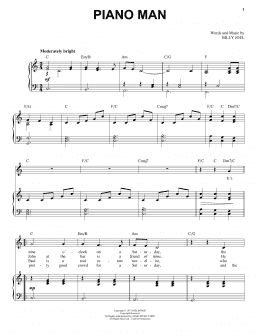 page one of Piano Man (Piano & Vocal)