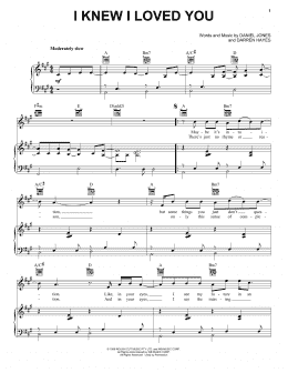 page one of I Knew I Loved You (Vocal Pro + Piano/Guitar)