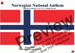 page one of Norwegian National Anthem for Brass Quintet (World National Anthem Series)