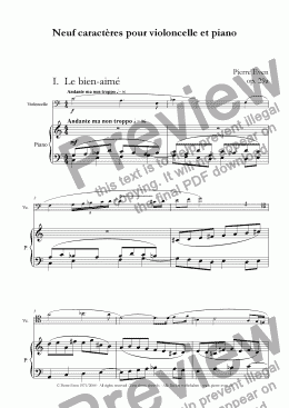 page one of 9 Caractères - for Cello and Piano, op. 29 a