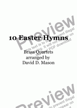 page one of 10 Easter Hymns for Brass Quartet with piano accompaniment