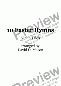 page one of 10 Easter Hymns for Violin Trios with piano accompaniment