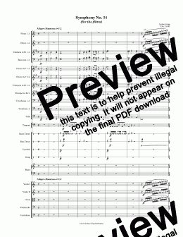 page one of Symphony No 34 (for the films) - Score and parts