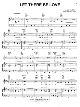 page one of Let There Be Love (Piano, Vocal & Guitar Chords (Right-Hand Melody))