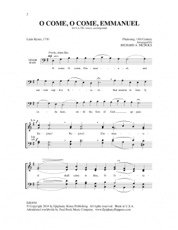 page one of O Come, O Come, Emmanuel (SATB Choir)